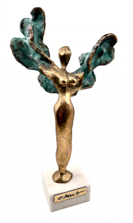 Sculptură de Autor 'Victoria' din Bronz Turnat pe Soclu de Marmură [1]