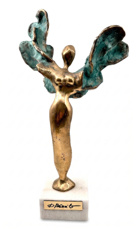 Obiecte de Arta - Sculptură de Autor 'Victoria' din Bronz Turnat pe Soclu de Marmură