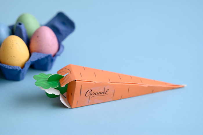 Cutie morcov cu 40 g wax melts  (Caramel) si Topitor din bambus cu ceramică [2]