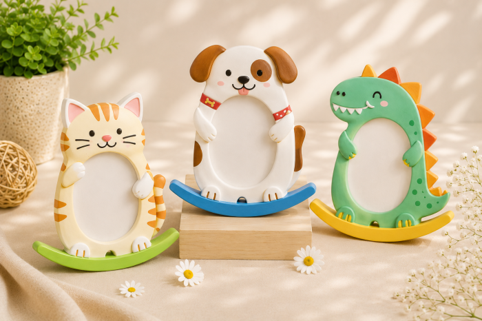 Kit Creativ – 3 Rame Foto Ceramice cu Animăluțe pentru Pictat [2]