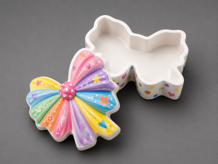 Kit Creativ – Cutiuță Ceramică Fundiță pentru Pictat [2]
