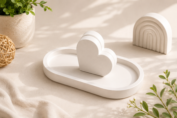 Kit Creativ – Tăviță Ovală Ceramică cu Suport Foto Inimioară pentru Pictat [2]