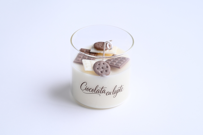 Lumânare parfumată din ceară naturală de cocos și soia Ciocolată cu lapte [2]