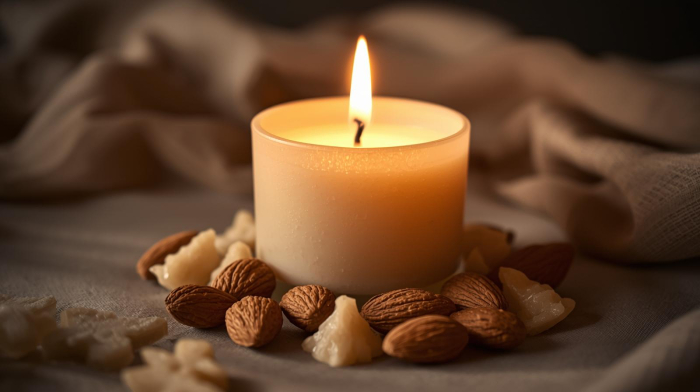 Lumânare parfumată din ceară naturală de cocos și soia Migdale & Marțipan – aromă dulce, catifelată și elegantă [4]