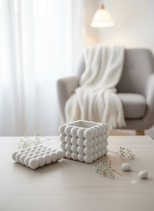 Suport decorativ Cub Bubble din Jesmonite [5]