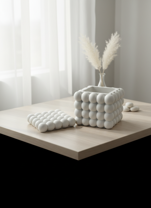 Suport decorativ Cub Bubble din Jesmonite [3]