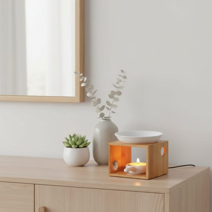 Topitor de ceară din bambus și ceramică [2]