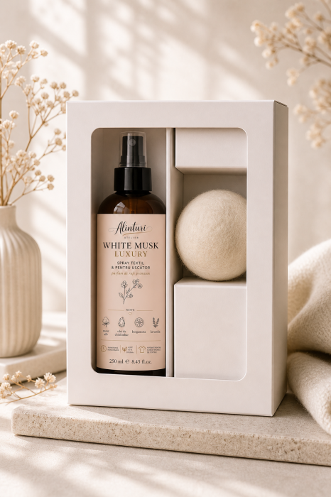 White Musk Luxury – Spray textil premium & ritual parfumat pentru uscător [4]