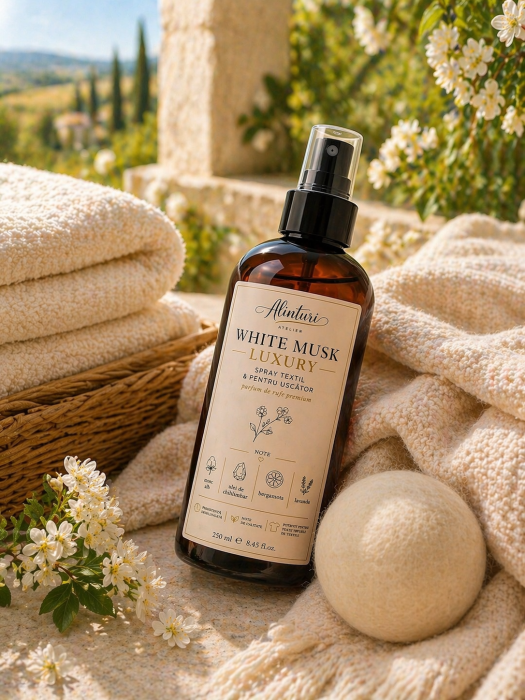 White Musk Luxury – Spray textil premium & ritual parfumat pentru uscător [2]