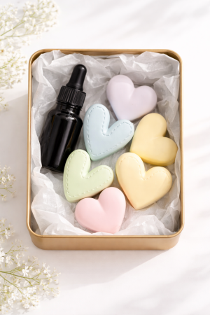 Parfum camera - Inimi Parfumate  – set cu 6 pietre aromatice și parfum 10 ml