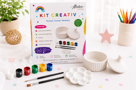 Kit-uri Creative - Kit Creativ -  Bombonieră Ceramică pentru Pictat