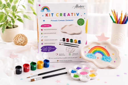 Kit-uri Creative - Kit Creativ – Tăviță Ceramică Nor pentru Pictat