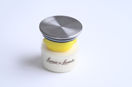Lumânări  parfumate - Lumânare parfumată din ceară naturală de cocos și soia Lamaie si Lavanda