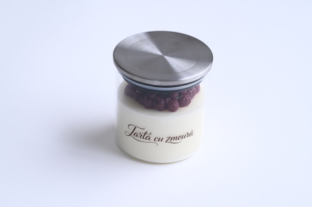 Lumânări  parfumate - Lumânare parfumată din ceară naturală de cocos și soia Tartă cu zmeură