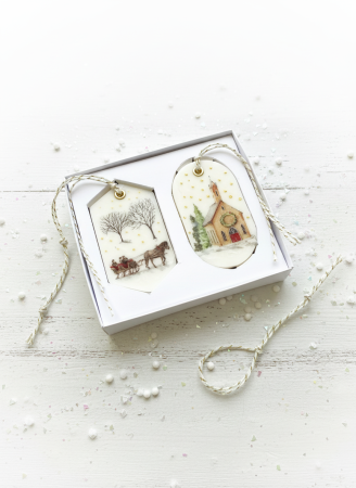 Odorizante naturale din ceară parfumată - Set ornament brad/odorizant încăpere Decor Iarna