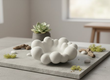 Suporți pentru lumânări și tăvițe decorative - Suport Bubble Jesmonite