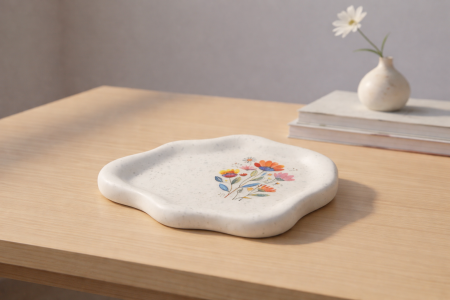 Suporți pentru lumânări și tăvițe decorative - Tăvița Nor - Colectia Flori colorate