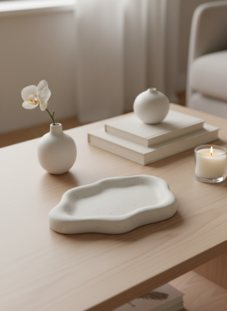 Suporți pentru lumânări și tăvițe decorative - Tăvița Nor Piatră Alintată