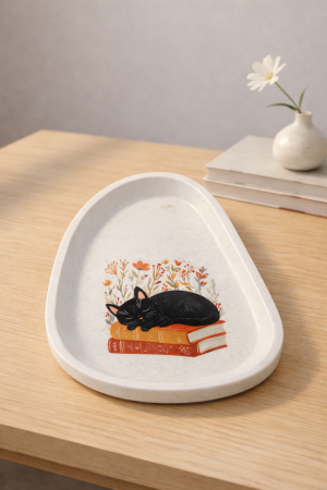 Suporți pentru lumânări și tăvițe decorative - Tăviță Organică – Colecția Chat Noir