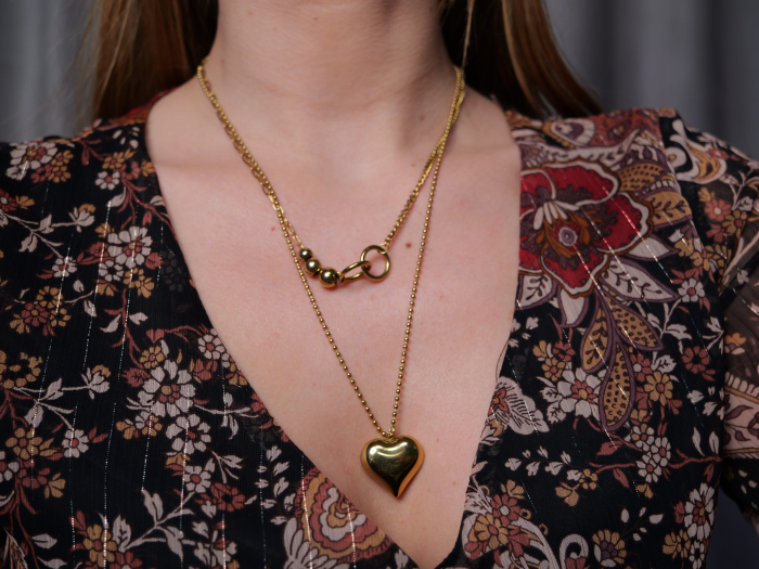 Colier Double Layer Heart [2]