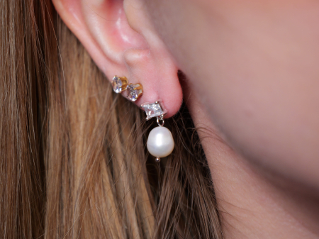 Cercei Argint Irregular Glow [2]