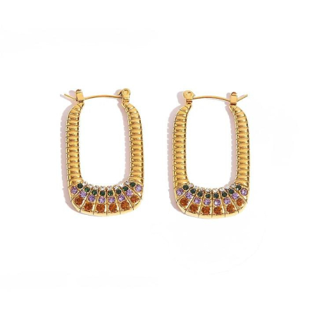 Produse - Cercei Geometric Crystal Drop