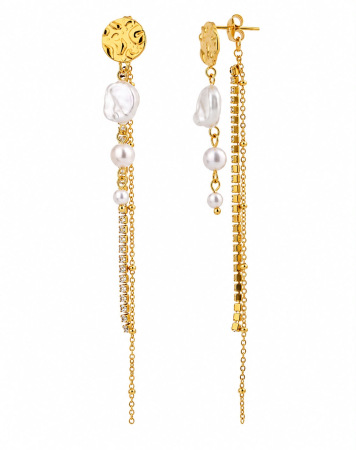 Perle - Cercei  Golden Pearl Cascade