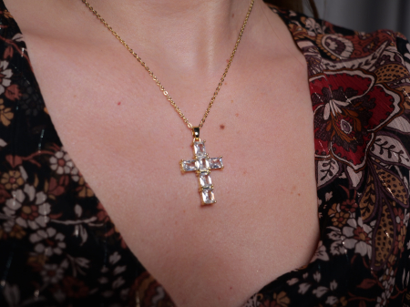 Colier Cross Shiney Gold [1]