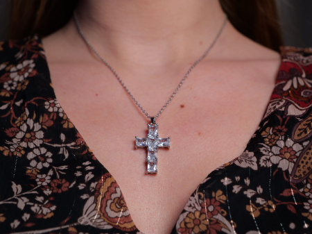 Colier Cross Shiney Silver [1]