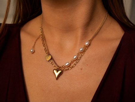 Colier Pearl Heart Layers [1]