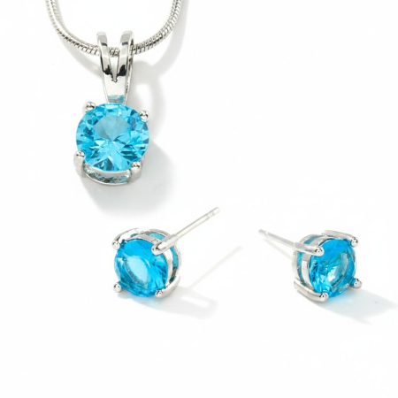 Produse - Set Cercei & Colier Light Blue