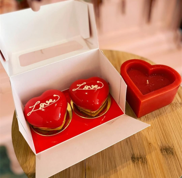 Cutie cu fereastră și tăviță 16x10x8 cm, rosu [2]