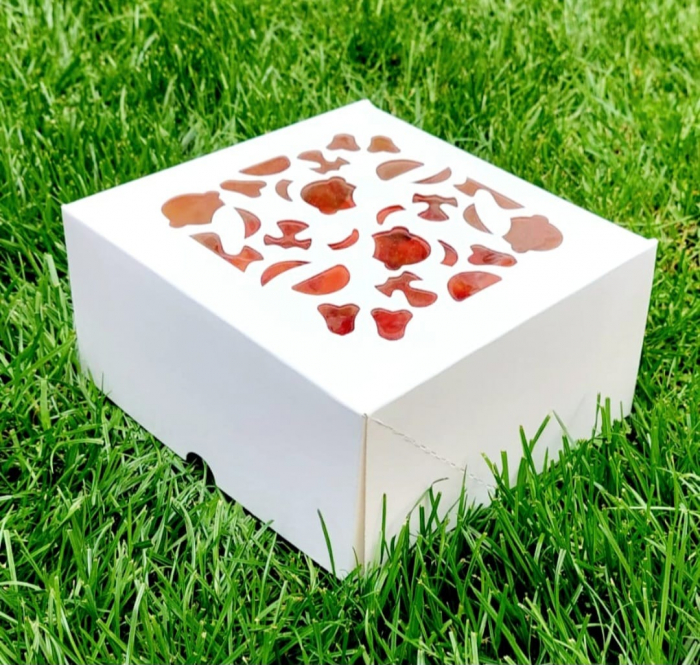 CUTIE 16X16X8 CU FEREASTRA DANTELATA SI TAVITA, SB0DT- ALB, SET 5 BUC [2]