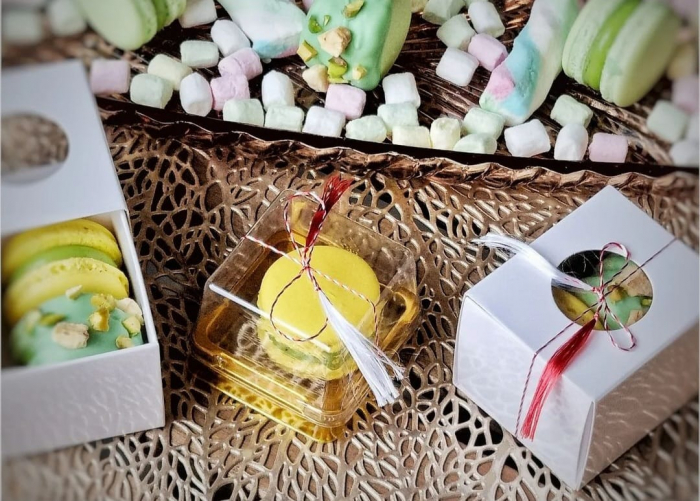 CUTIE 2 MACARONS, 6X5X4.5 CM, CU SERTAR, COD MAC0-ALB, SET 5 BUC [2]