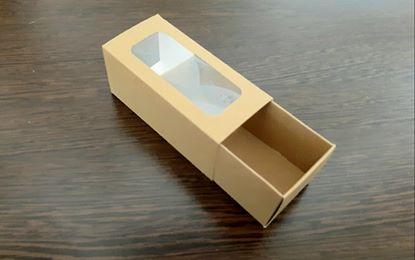 Cutie Pentru 3-4 Macarons natur, cu sertar si capac cu fereastra [3]