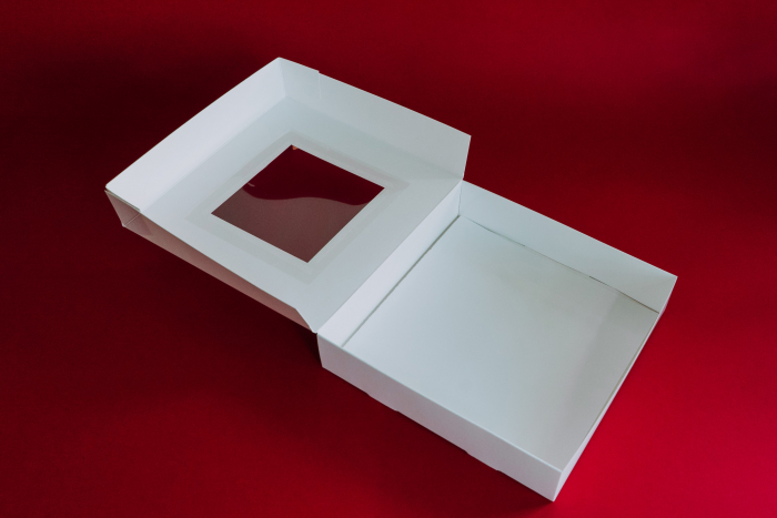 CUTII MINIPRAJITURI SAU MACARONS, 23X23X5 CM, COD D5- ALB, SET 5 BUC [9]