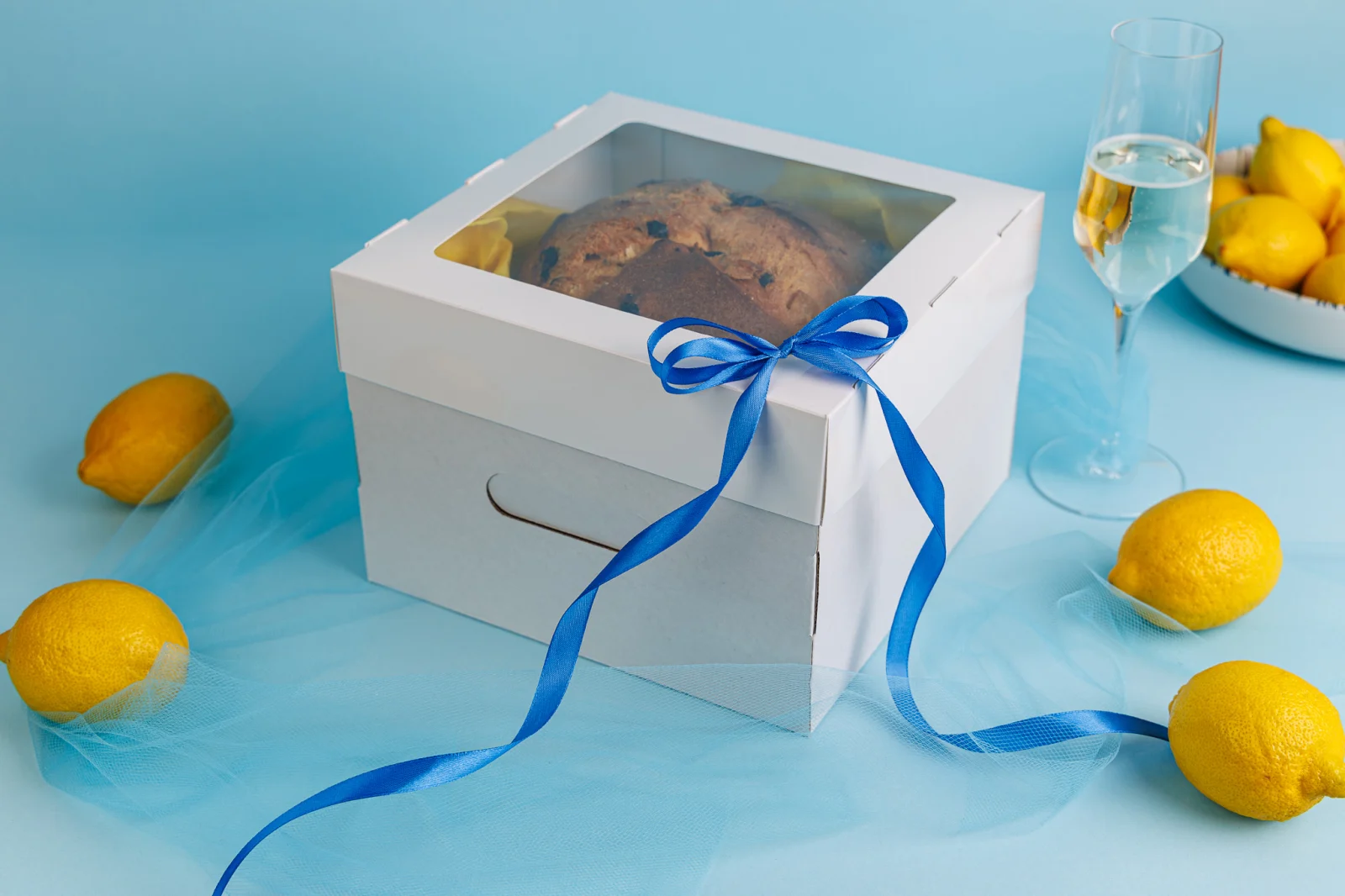 Scatola per Panettone o Torta, 23x23x15 cm, Bianco, Codice CB3F- Bianco, Set 5 Pezzi [2]