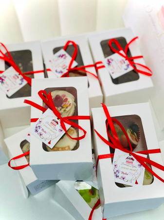 Scatole per Muffin - CUTIE 2 BRIOSE, 16X10X8 CM, B0- ALB, SET 5 BUC