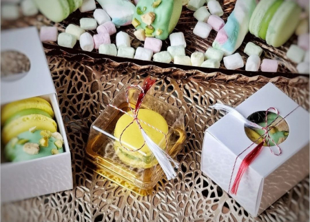 CUTIE 2 MACARONS, 6X5X4.5 CM, CU SERTAR, COD MAC0-ALB, SET 5 BUC [1]