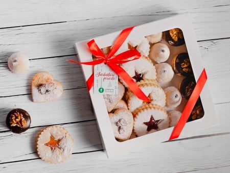 Scatole Aperte con Finestra - CUTIE 20X20X5, CU FEREASTRA SI TAVITA, E3-TAV- ALB, SET 5 BUC