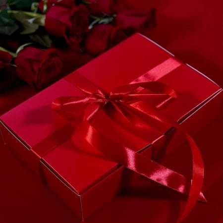 Scatole Basse per Biscotti o Pan di Zenzero - cutie 24x16x5 rosu