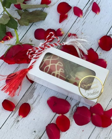 Scatole Piccole per 2–10 Macarons - CUTIE 3-4 MACARONS, 11X5X4.5 CM, CU SERTAR, COD MAC1-ALB, SET 5 BUC