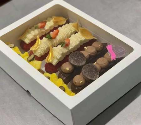 Scatole Aperte con Finestra - CUTIE 30X22X7.5, CU FEREASTRA SI TAVITA, E6 TAV- ALB, SET 5 BUC