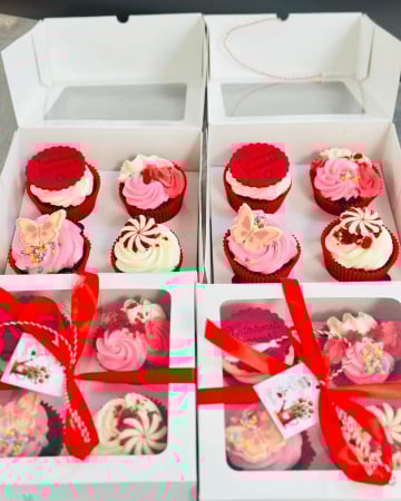 Scatole per Muffin - CUTIE 4 BRIOSE, 20X20X8, B2- ALB, SET 5 BUC