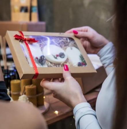 Scatole Basse per Biscotti o Pan di Zenzero - Cutie 21x15x2.5 cm, natur, G1F