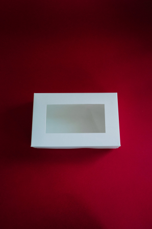 CUTII MINIPRAJITURI SAU MACARONS, 20X13X5.5 CM, COD D1- ALB, SET 5 BUC [2]