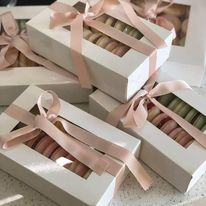 Scatole Medie e Grandi per 10–40 Macarons - CUTII MINIPRAJITURI SAU MACARONS, 20X16X5.5 CM, COD D2- ALB, SET 5 BUC