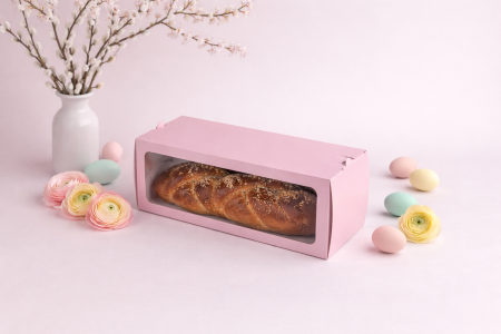 Linea di Pasqua - Scatola con finestra per panettone e rotoli dolci