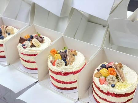 Scatole Alte con Finestra per Pasticcini - Cutie 20x20x14 cm, SB6F- ALB