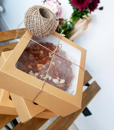 Scatole Aperte con Finestra - Cutie Smart Box cu fereastră și tăviță, 26x26x11 cm, natur